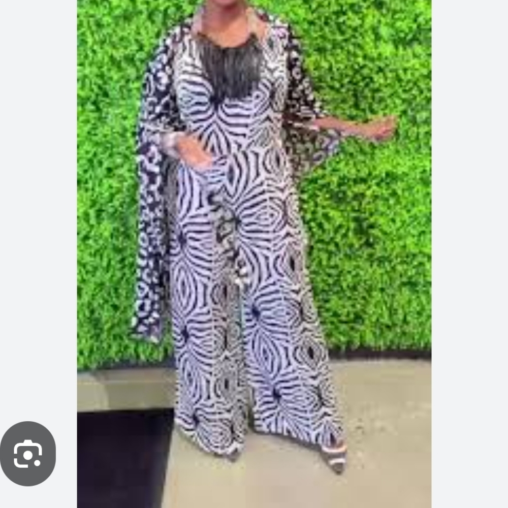 Sassy Jones Black and White Patterned Jumpsuit